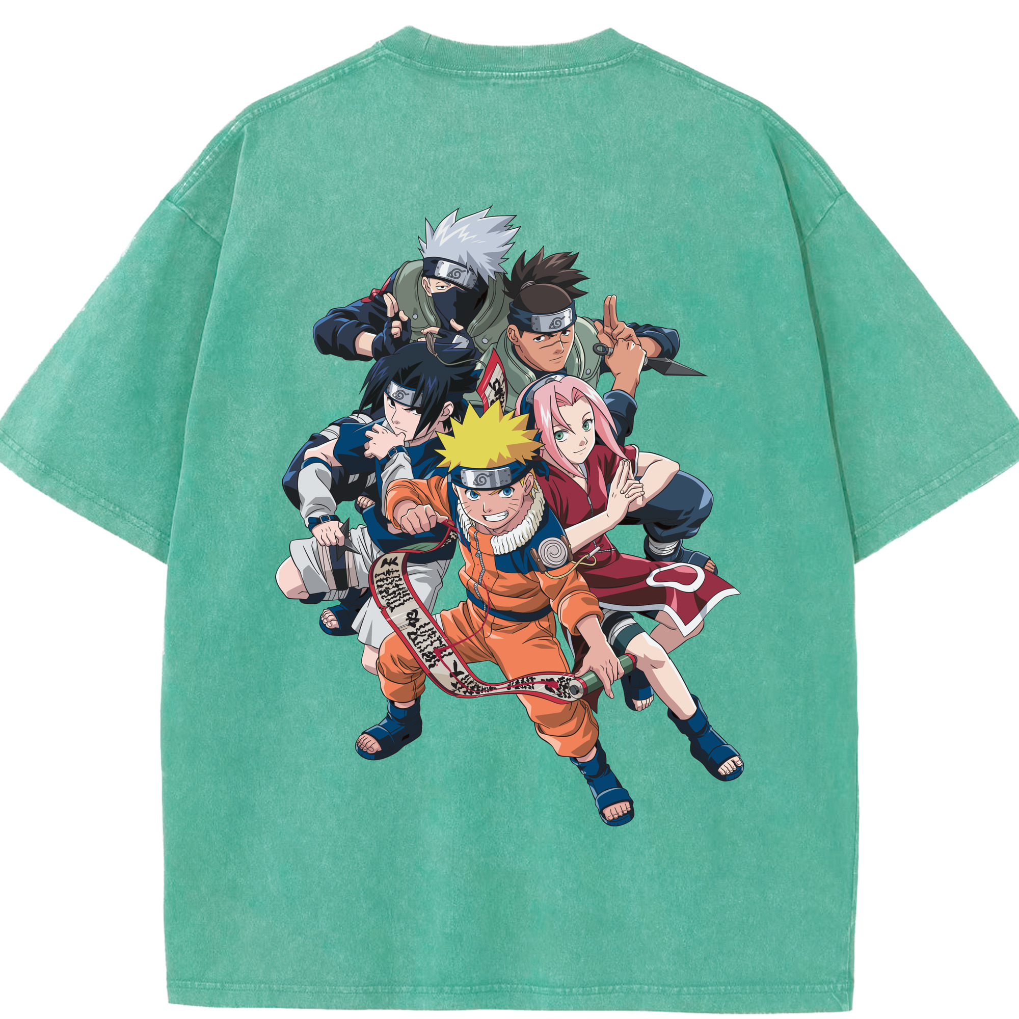 （画像用） NARUTO -ナルト- うずまき ナルト Uzumaki Naruto 綿100% ヴィンテージ風 半袖Tシャツ（背面プリント）